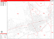 Odessa  Wall Map Red Line Style