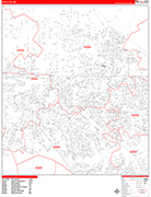 Ofallon  Wall Map Red Line Style