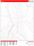 Ogden Wall Map Red Line Style