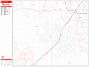 Olathe  Wall Map Red Line Style