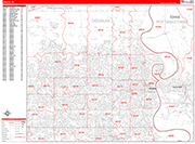 Omaha  Wall Map Red Line Style