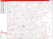 Orange  Wall Map Red Line Style