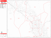 Orem Wall Map Red Line Style