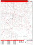 Orlando  Wall Map Red Line Style