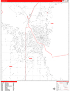 Oshkosh  Wall Map Red Line Style