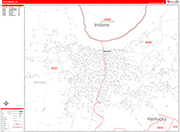 Owensboro  Wall Map Red Line Style