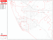 Oxnard Wall Map Red Line Style