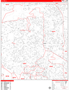 Palatine  Wall Map Red Line Style