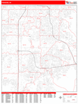 Paradise  Wall Map Red Line Style