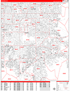 Paradise  Wall Map Red Line Style