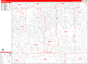 Parma  Wall Map Red Line Style