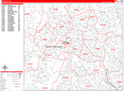 Paterson  Wall Map Red Line Style