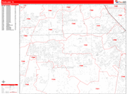 Pearland Wall Map Red Line Style