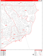 Pensacola  Wall Map Red Line Style