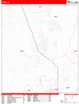 Perris  Wall Map Red Line Style