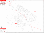Petaluma  Wall Map Red Line Style