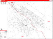 Petaluma  Wall Map Red Line Style
