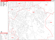 Pflugerville  Wall Map Red Line Style