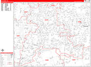 Placentia  Wall Map Red Line Style