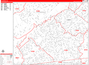 Plainfield  Wall Map Red Line Style