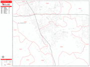 Pleasanton Wall Map Red Line Style