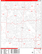Plymouth  Wall Map Red Line Style