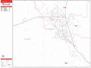 Pocatello Wall Map Red Line Style