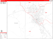 Pocatello  Wall Map Red Line Style