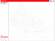 Porterville  Wall Map Red Line Style