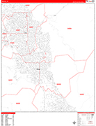 Provo  Wall Map Red Line Style