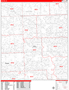 Redford  Wall Map Red Line Style