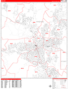 Reno  Wall Map Red Line Style