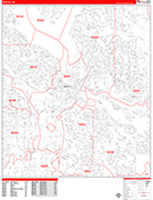 Renton Wall Map Red Line Style
