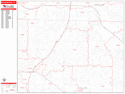 Richardson  Wall Map Red Line Style