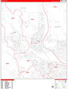 Richland Wall Map Red Line Style