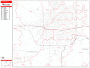Rockford  Wall Map Red Line Style