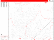 Rocklin Wall Map Red Line Style