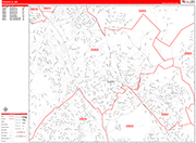 Rockville  Wall Map Red Line Style