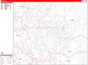 Rogers  Wall Map Red Line Style