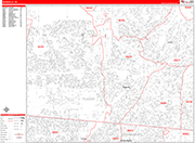 Roseville  Wall Map Red Line Style
