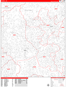 Roswell  Wall Map Red Line Style