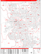 Sacramento  Wall Map Red Line Style