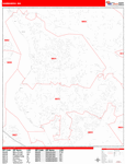 Sammamish  Wall Map Red Line Style
