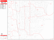 Sandy Wall Map Red Line Style