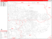 Sanford  Wall Map Red Line Style