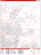 Scottsdale  Wall Map Red Line Style