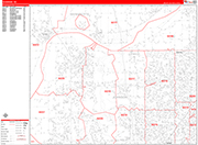 Shawnee  Wall Map Red Line Style