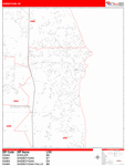 Sheboygan  Wall Map Red Line Style