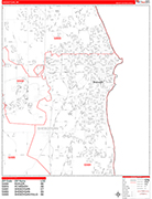 Sheboygan  Wall Map Red Line Style