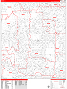 Skokie  Wall Map Red Line Style